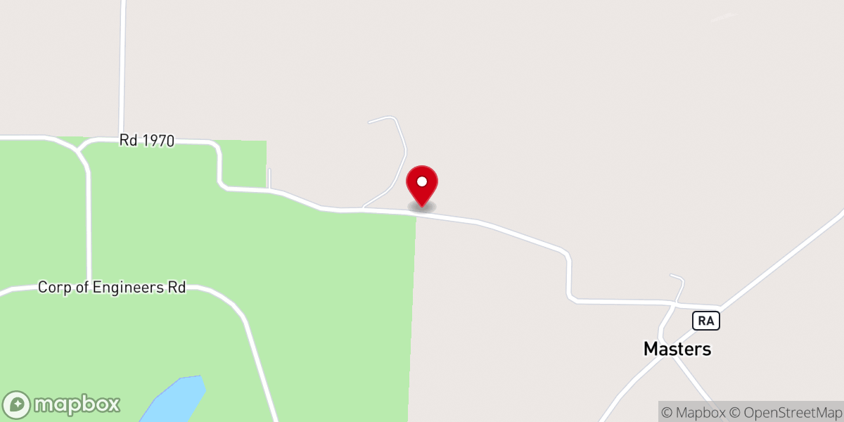 Map showing location of Oak Grove Church