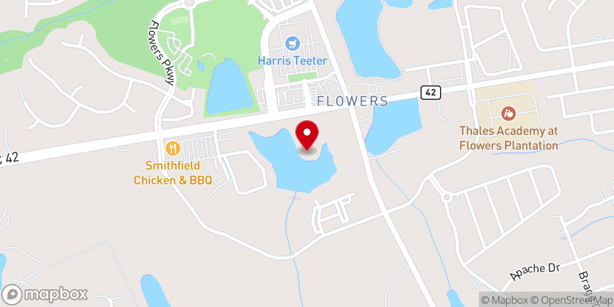 Map showing location of Flowers Family Chapel