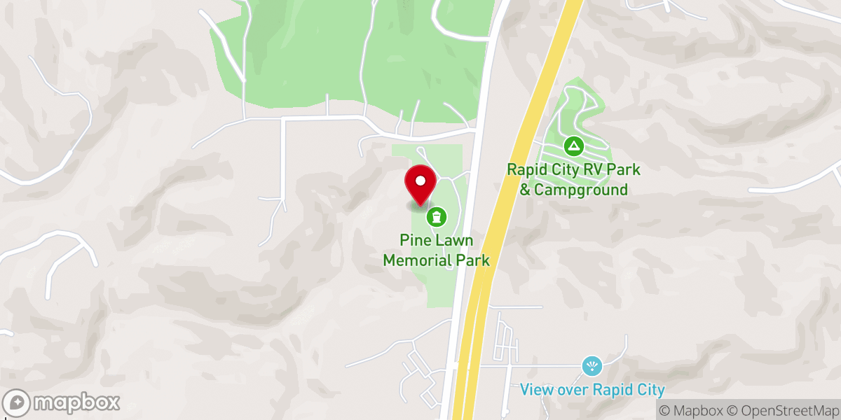 Map showing location of Pine Lawn Memorial Chapel