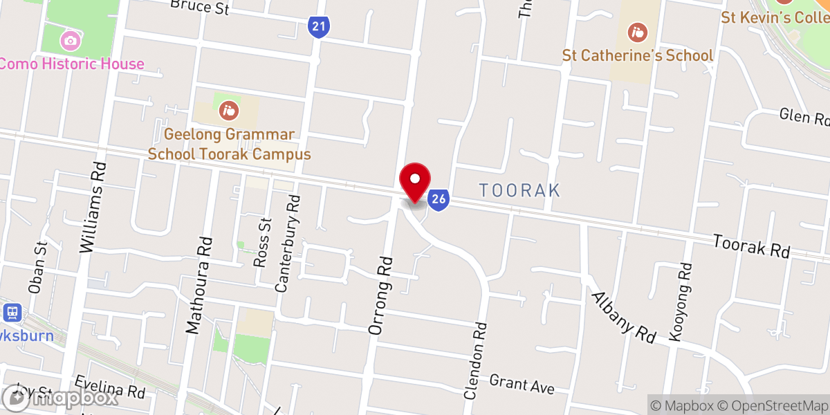 Map showing location of St John's Anglican Church