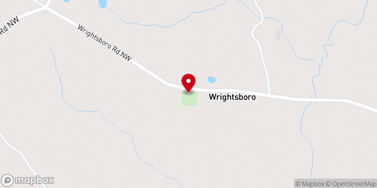 Map showing location of Wrightsboro Church