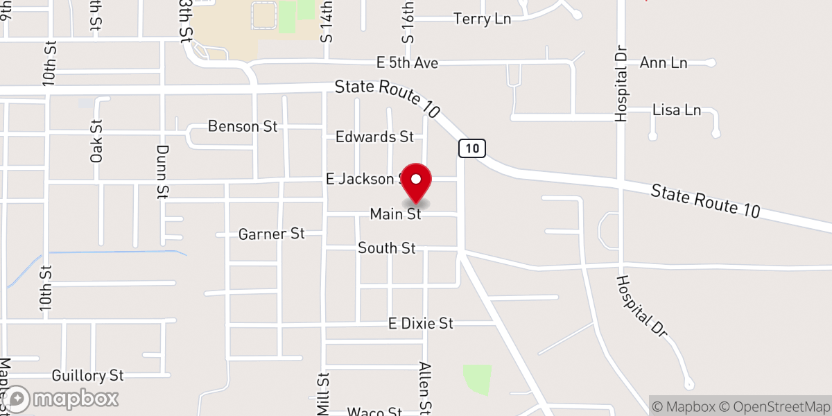 Map showing location of Goodwill Baptist Church