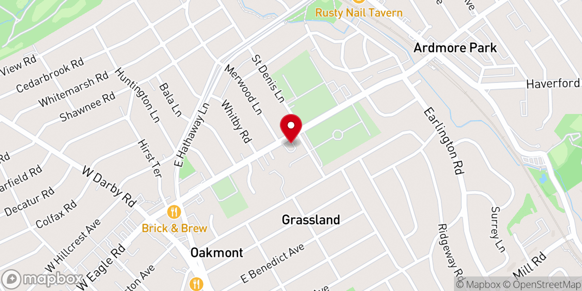 Map showing location of Old Haverford Friends Meeting