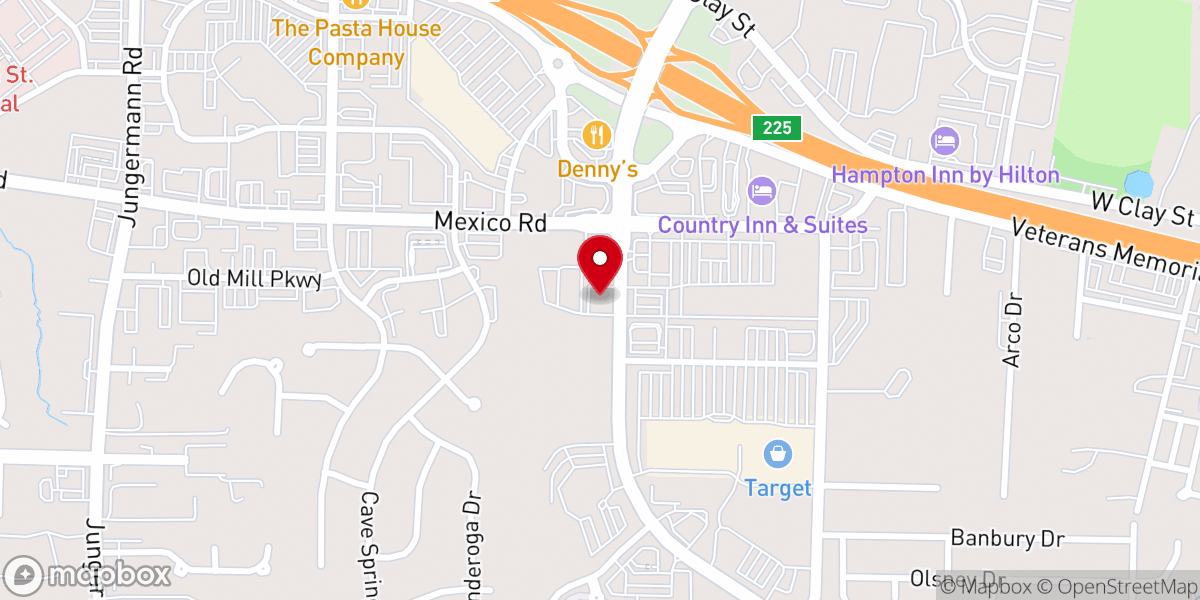 Map showing location of The Cube - First Baptist St. Charles Student Building