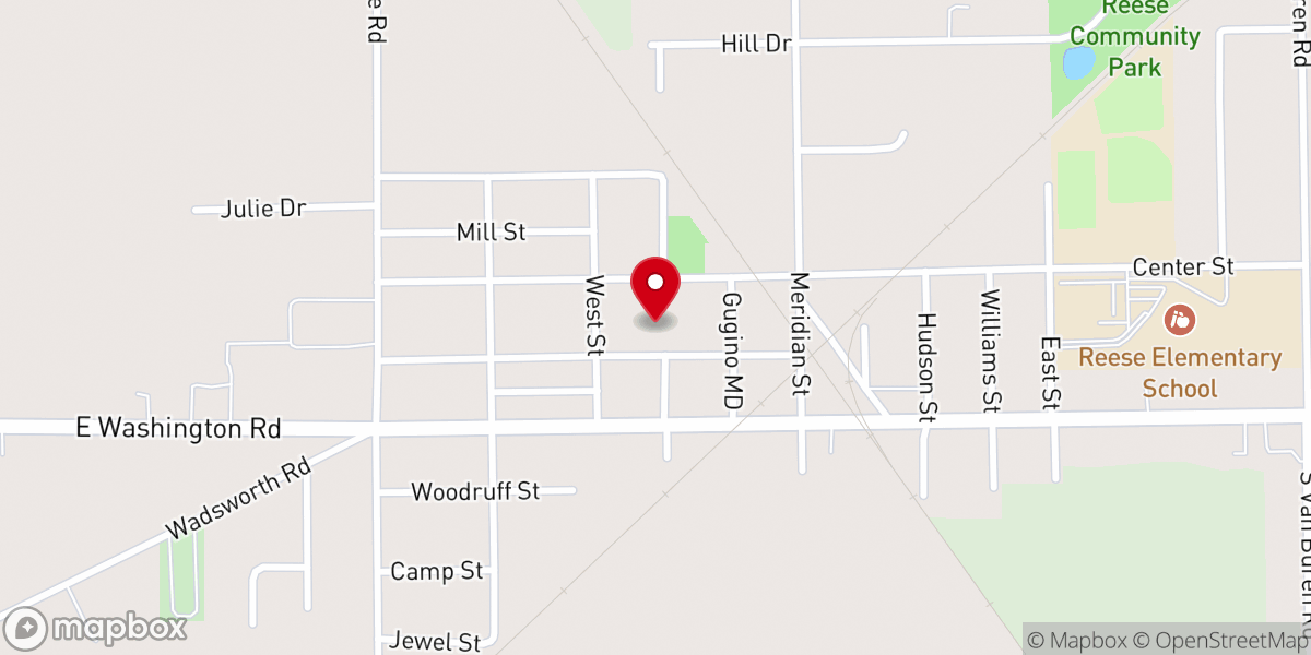 Map showing location of Trinity Lutheran Church and School