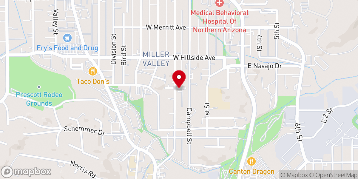 Map showing location of Prescott Landmark Church
