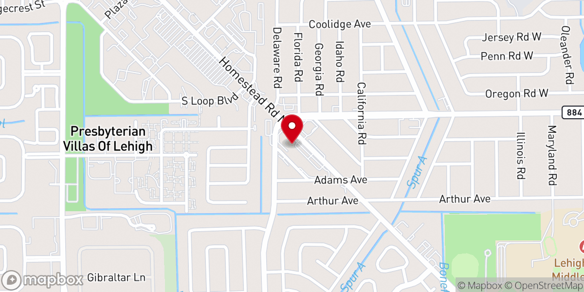 Map showing location of Joe's Cafe