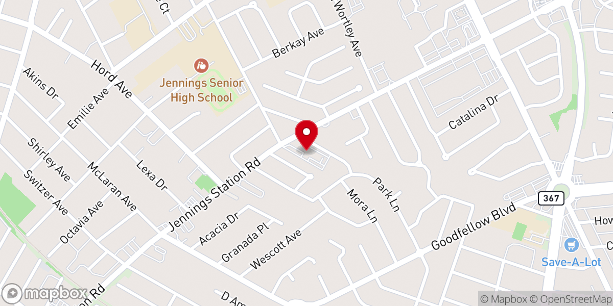 Map showing location of Faith Community Bible Church (Jennings)