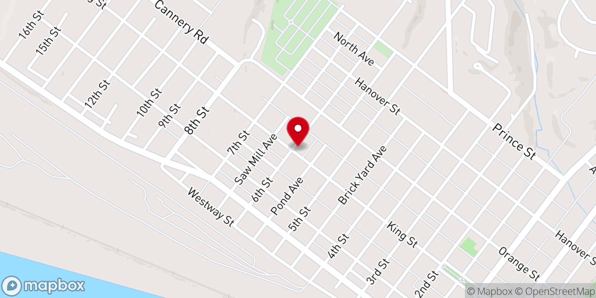 Map showing location of Trinity United Methodist Church
