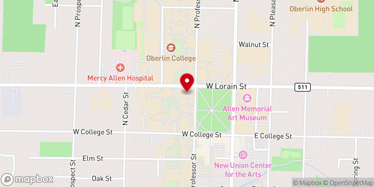Map showing location of Finney Chapel Building