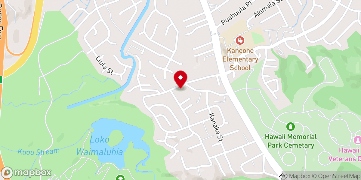 Map showing location of Kaneohe Seventh-day Adventist Church