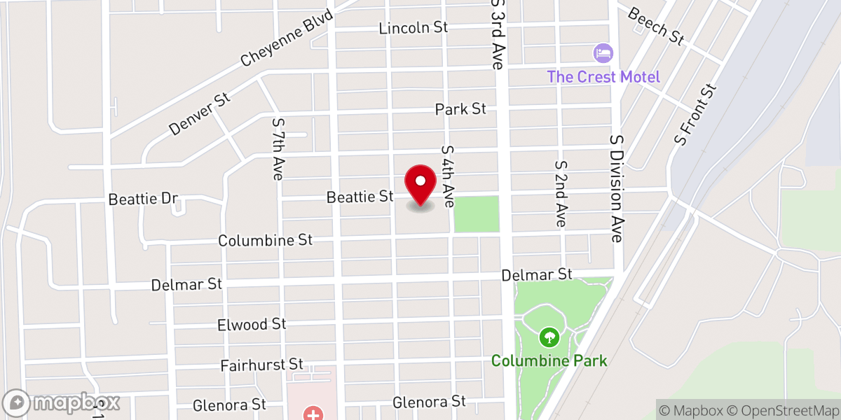 Map showing location of The Rock Assembly of God