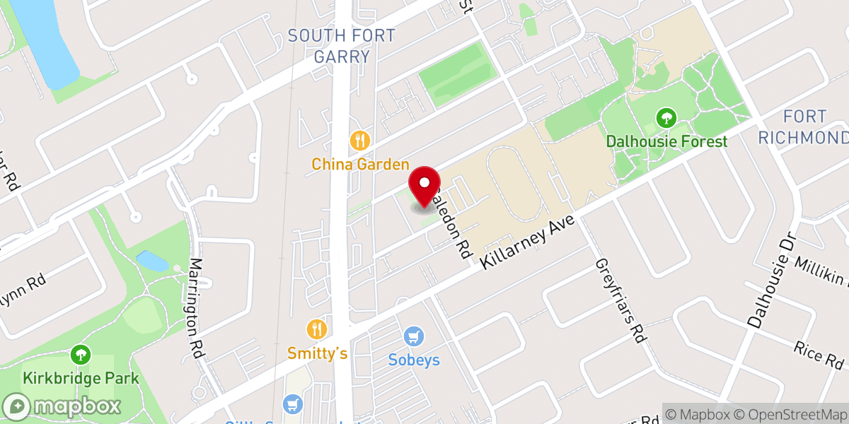 Map showing location of Trinity United Church