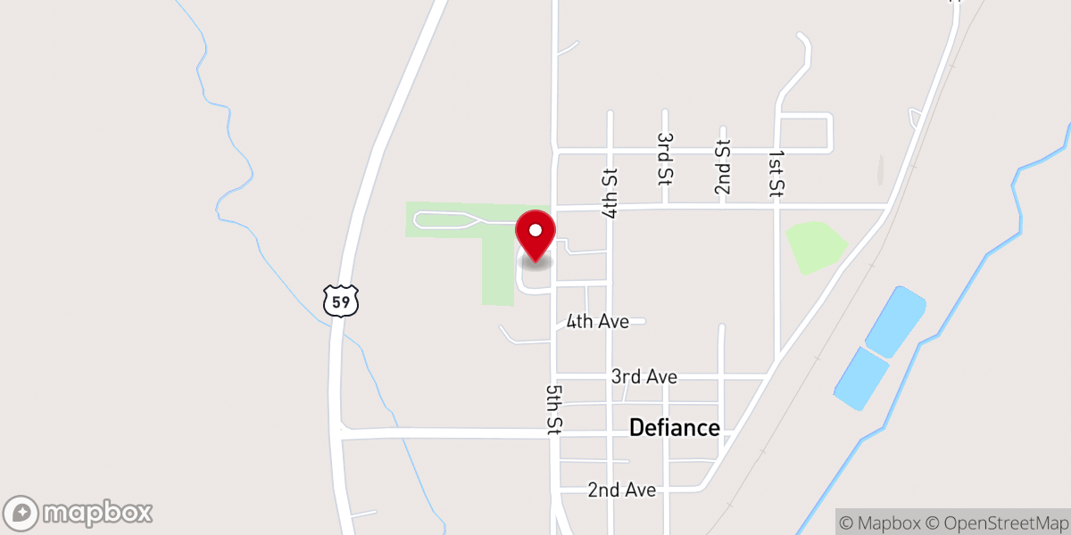 Map showing location of Saint Peter's Catholic Church