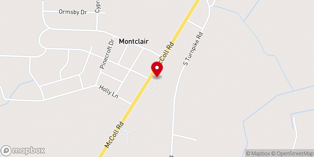 Map showing location of Stewartsville Baptist Church