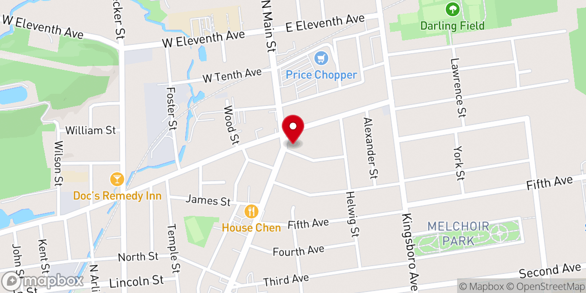 Map showing location of North Main Prayer Requests