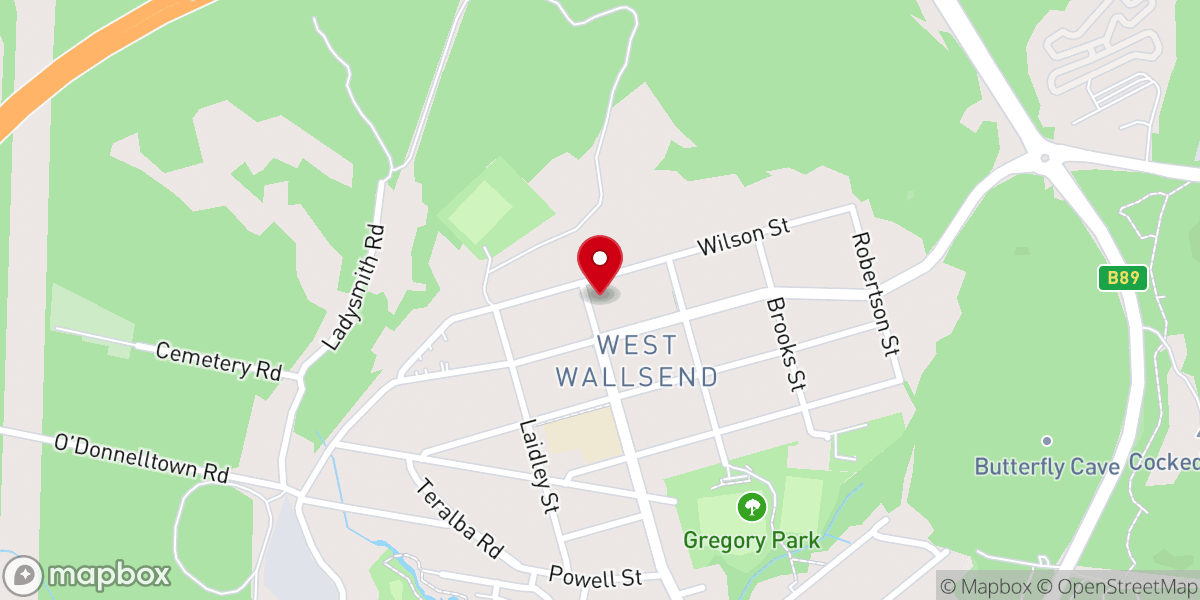 Map showing location of The Potter's House Christian Church