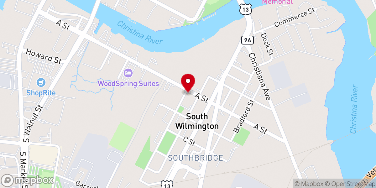 Map showing location of River of Life Church