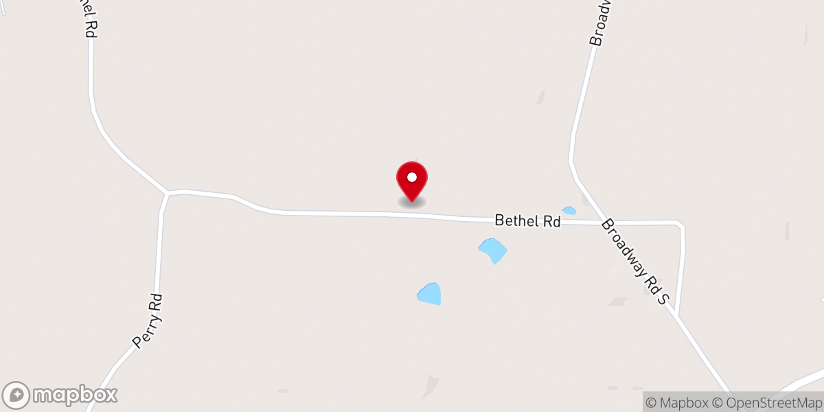 Map showing location of Old Bethel M.B. Church