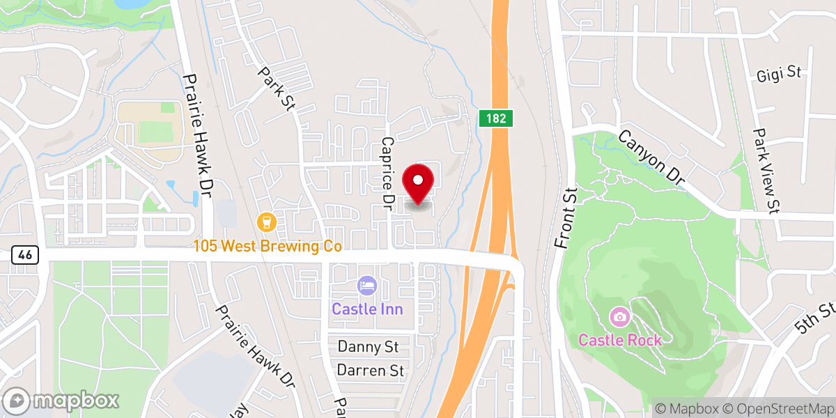 Map showing location of Mission Hills Church Castle Rock