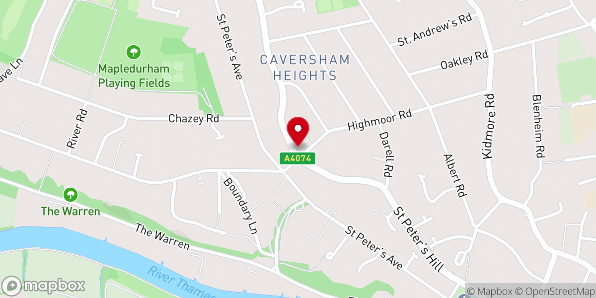 Map showing location of Caversham Heights Methodist Church