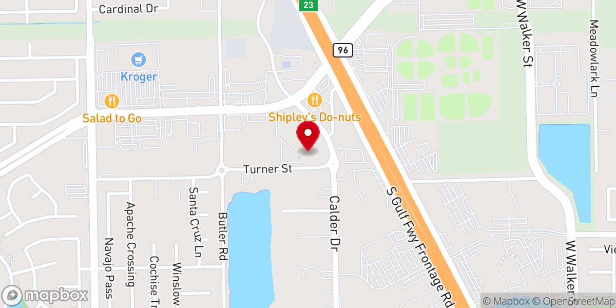 Map showing location of League City United Methodist Church