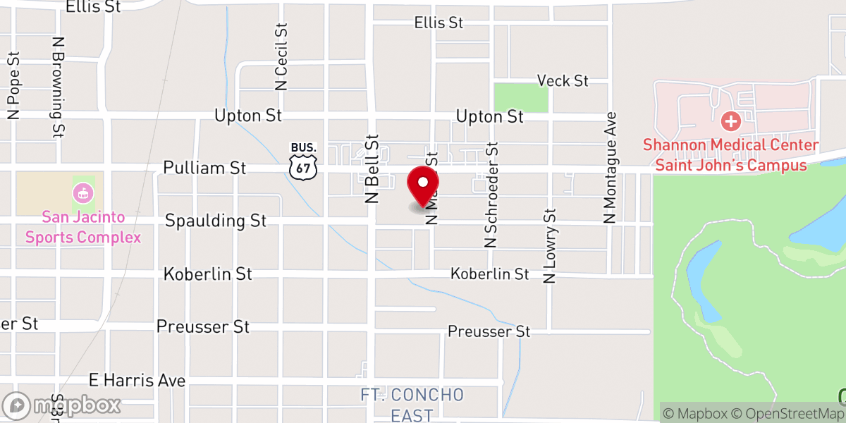 Map showing location of Cross Road Assembly of God