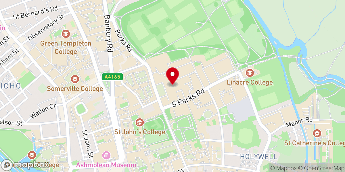 Map showing location of Oxford University Museum of Natural History