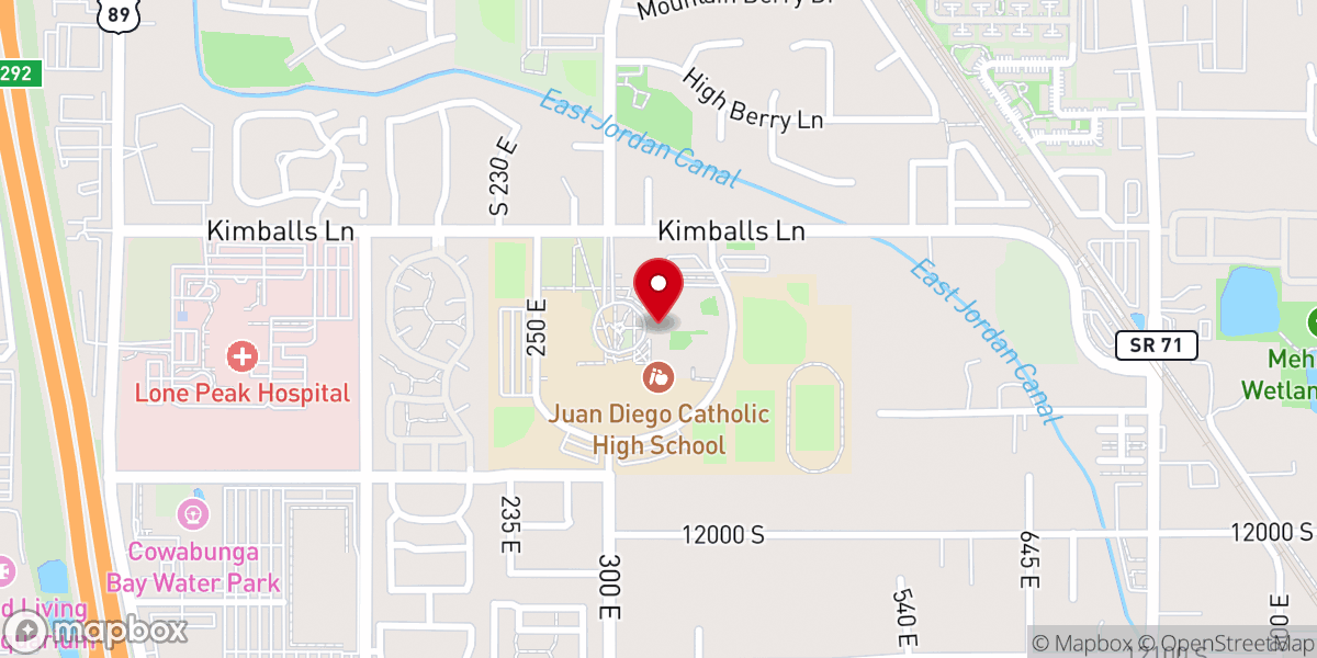 Map showing location of St John the Baptist Catholic Elementary School