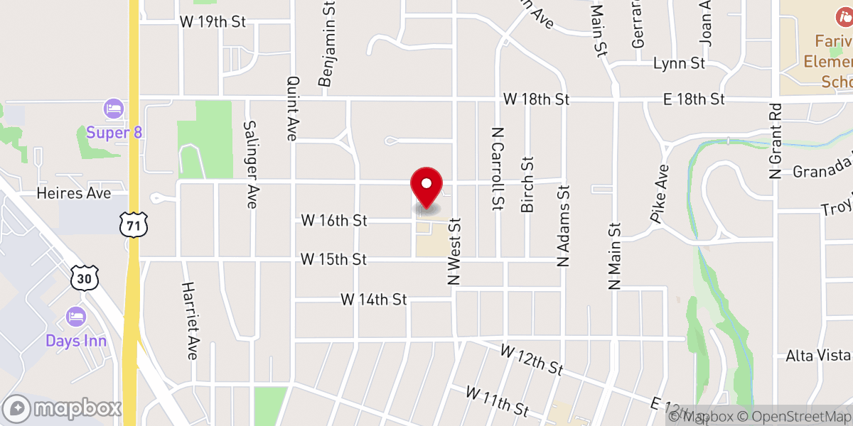 Map showing location of Carroll Catholic Religious Education
