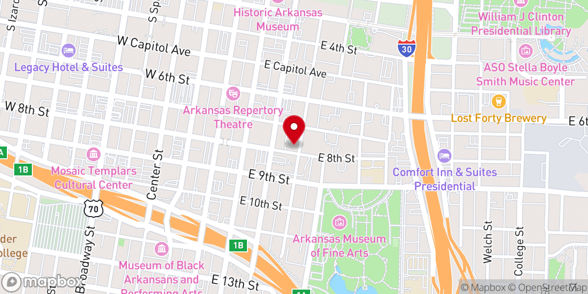 Map showing location of First Lutheran Church