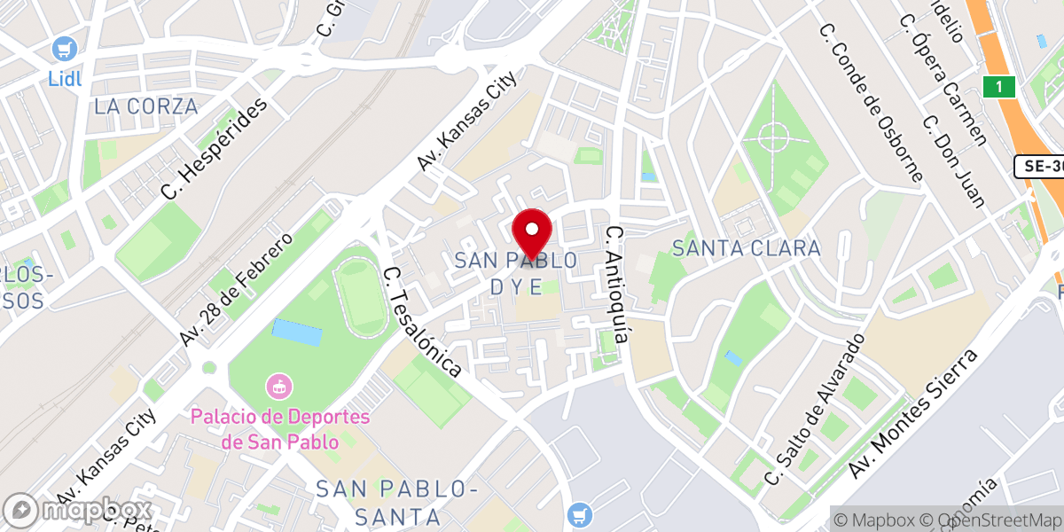 Map showing location of Hermandad Sacramental Nuestro Padre Jesús Cautivo y Rescatado