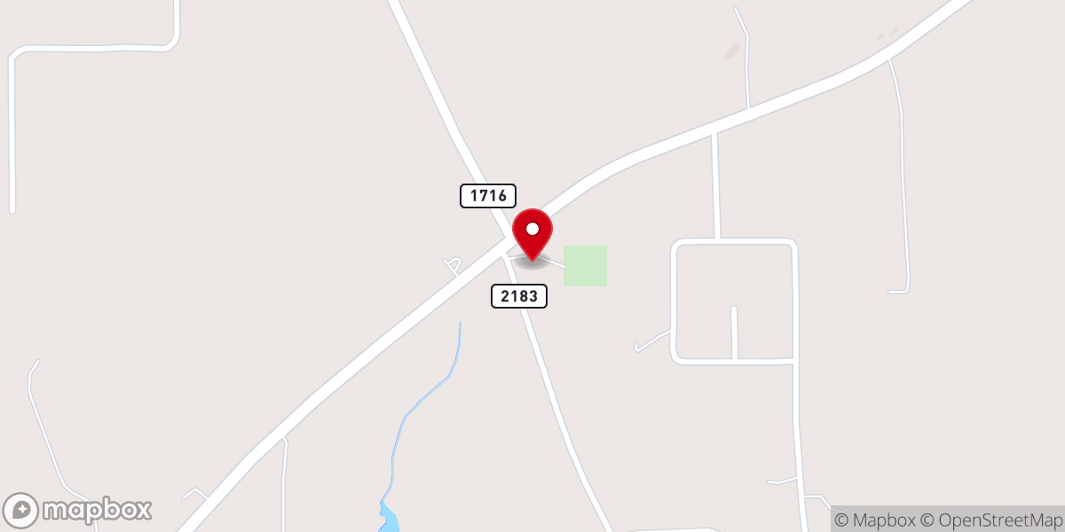 Map showing location of Friendship Church