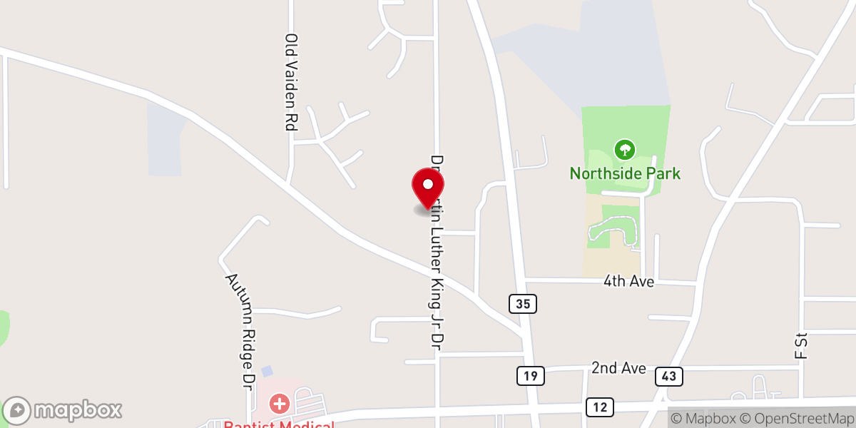 Map showing location of Traveler's Rest Baptist Church