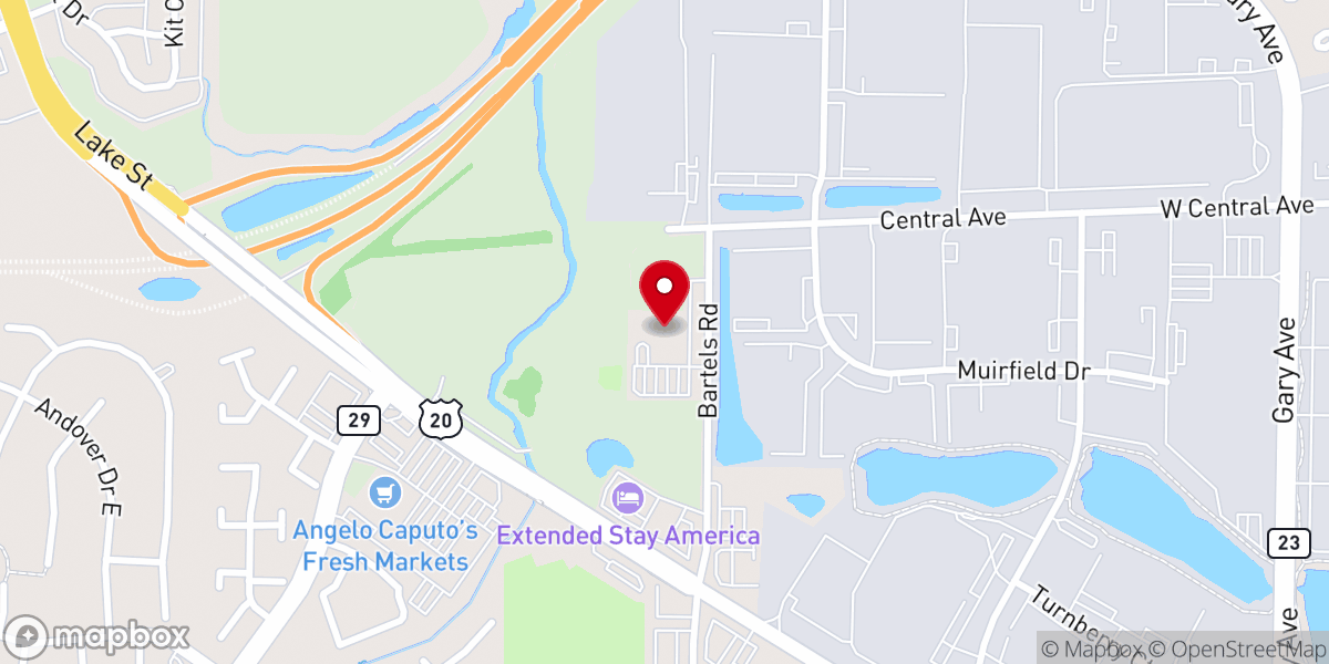 Map showing location of Evangel Church