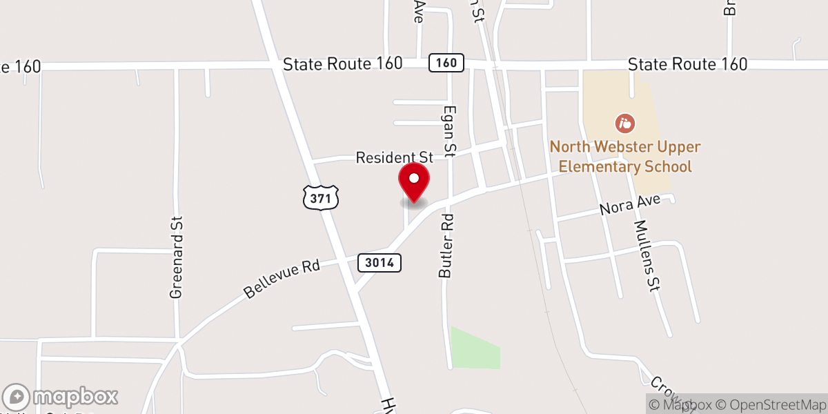 Map showing location of Unity Baptist Church