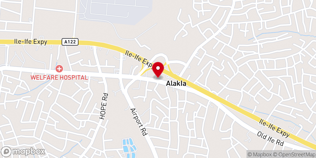 Map showing location of RCCG Citadel of Grace