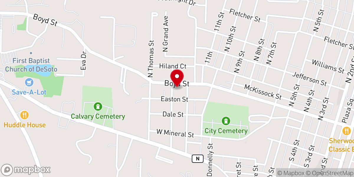 Map showing location of Landmark Missionary Baptist