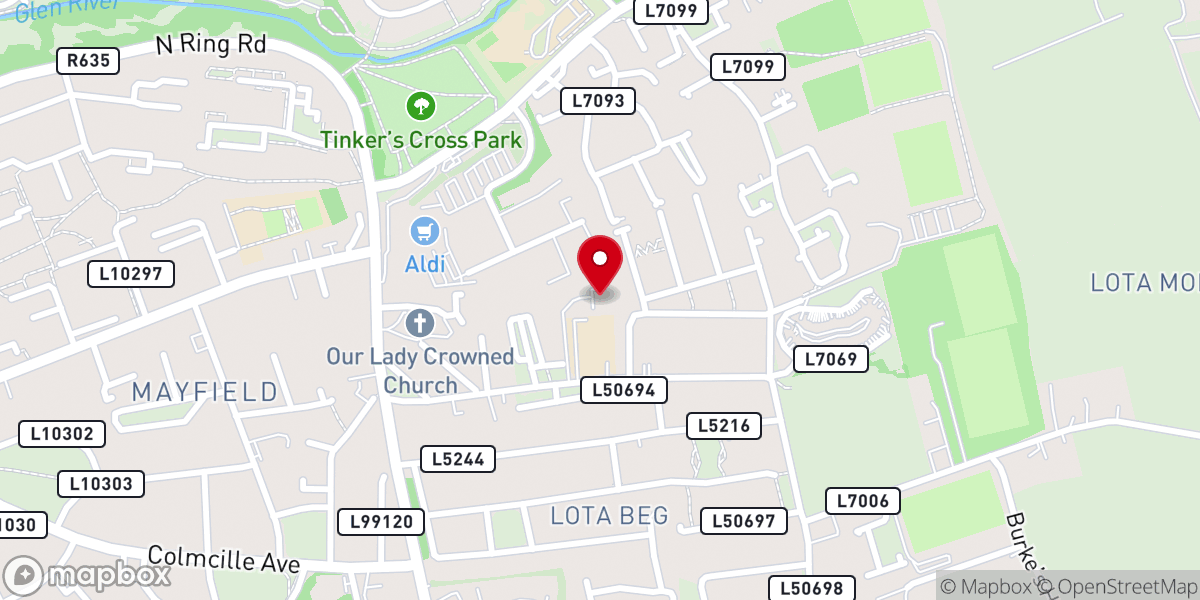 Map showing location of Convent of Mercy