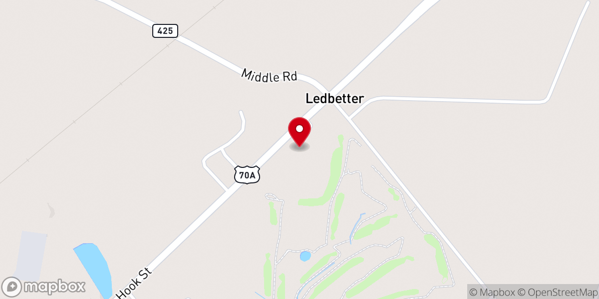 Map showing location of Temple Baptist Church