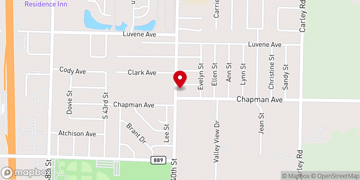 Map showing location of Peaceful Valley Bible Church