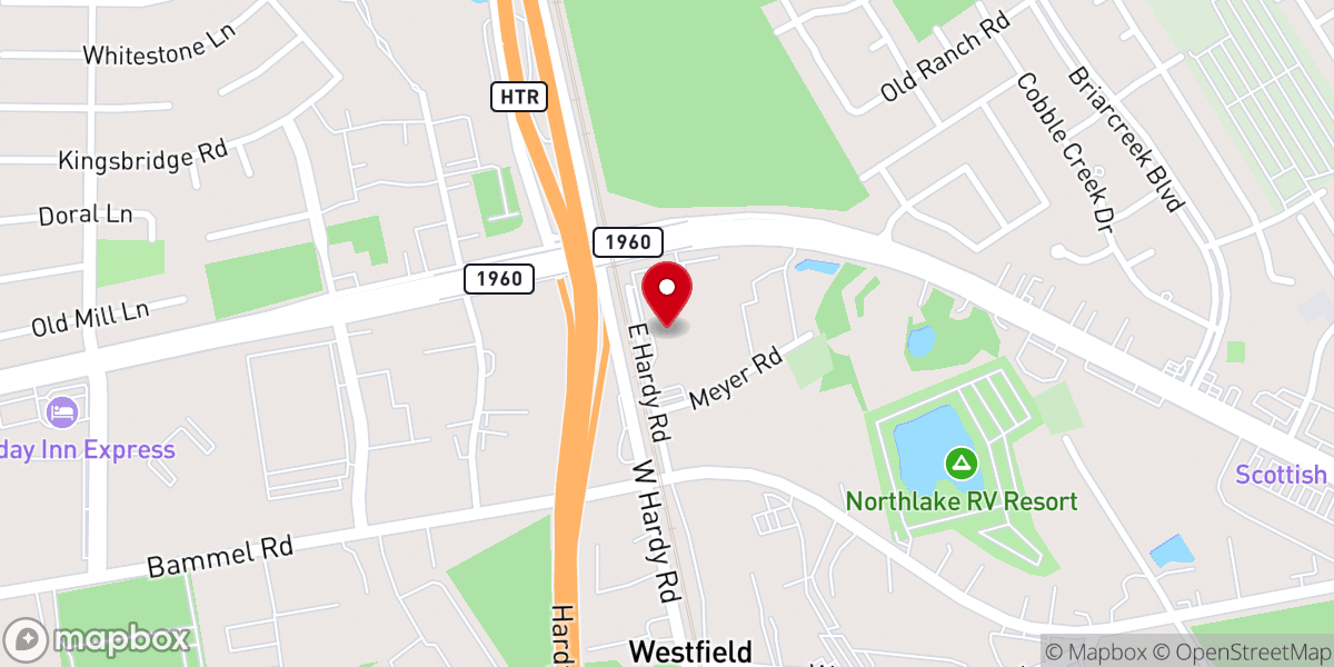 Map showing location of St. Matthew Lutheran Church of Westfield