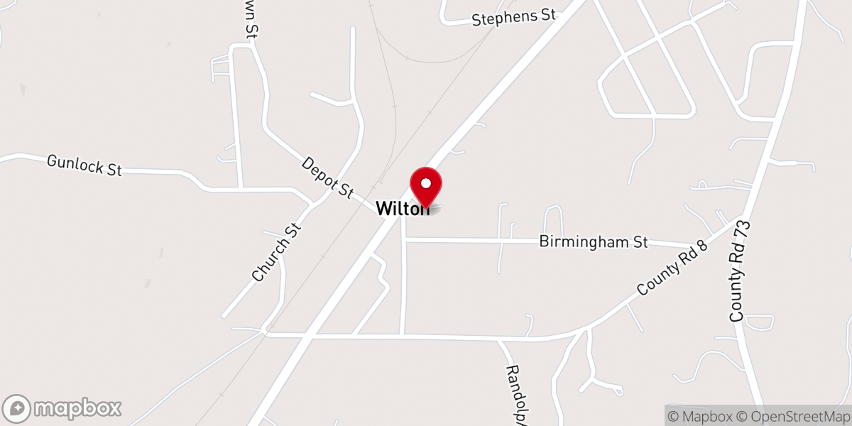 Map showing location of Wilton Baptist Church