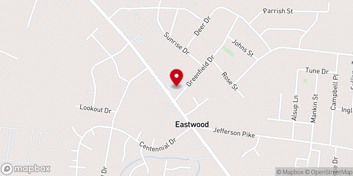 Map showing location of Lavergne Community Church