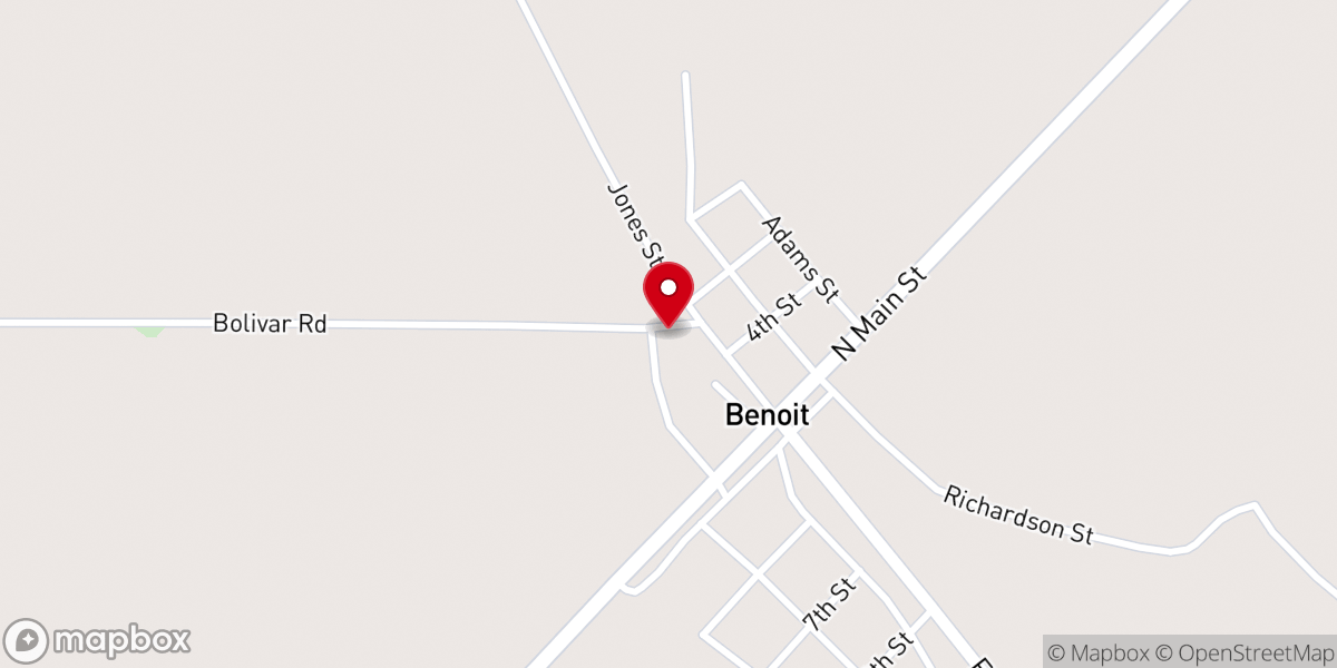 Map showing location of New Stone M.B. Church