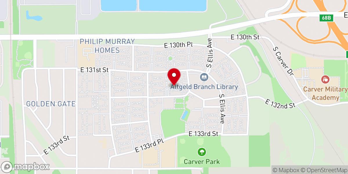 Map showing location of Catholic Charities Outreach