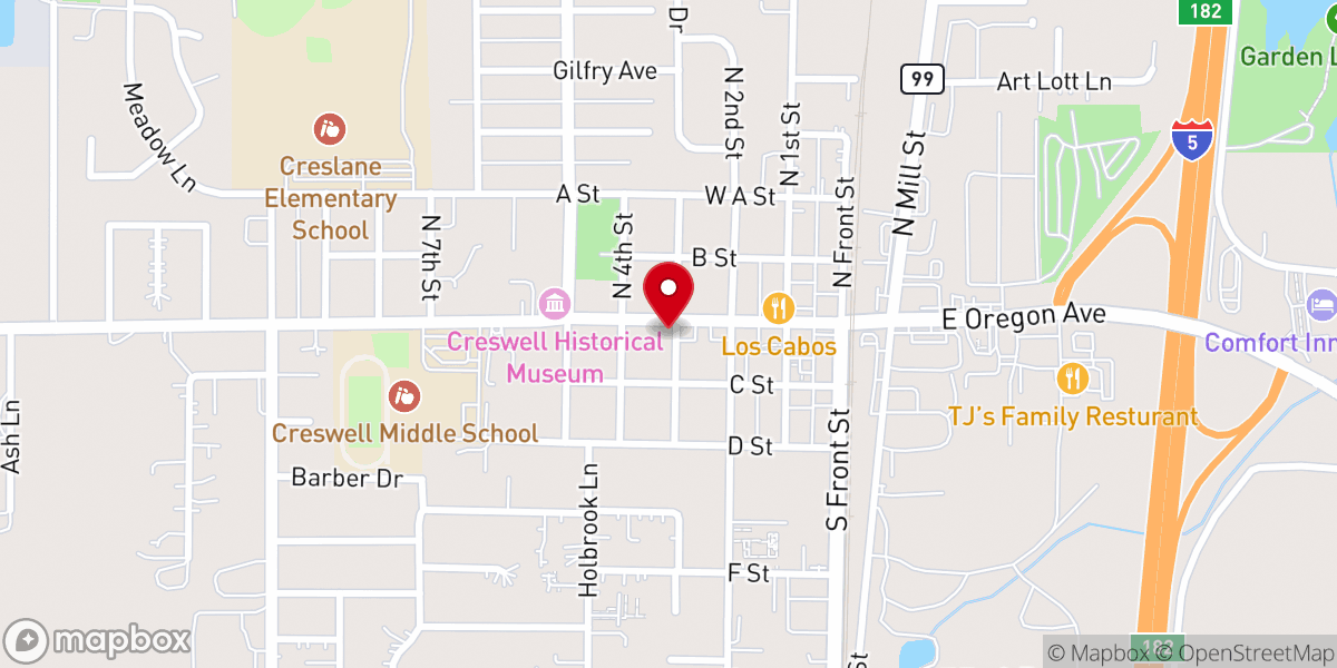 Map showing location of Bethel Missionary Baptist Church