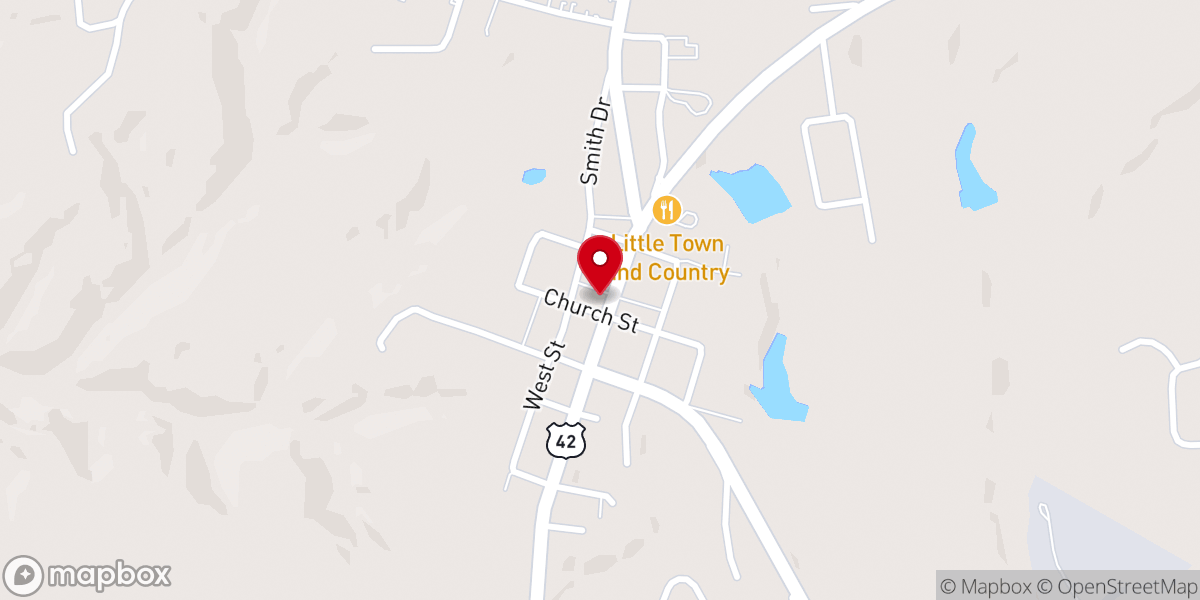 Map showing location of New Life Assembly of God