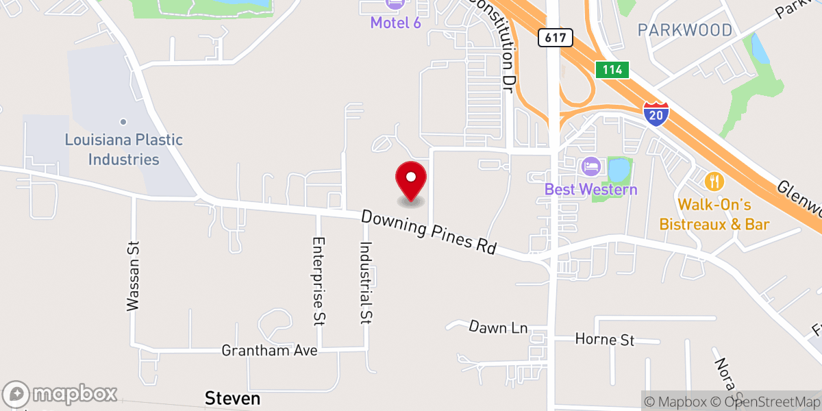 Map showing location of McClendon Baptist Church