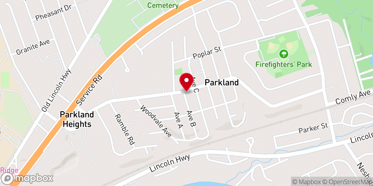 Map showing location of Parkland Community Church